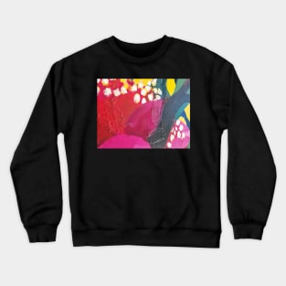 Green and Hot Pink Abstract Design Crewneck Sweatshirt